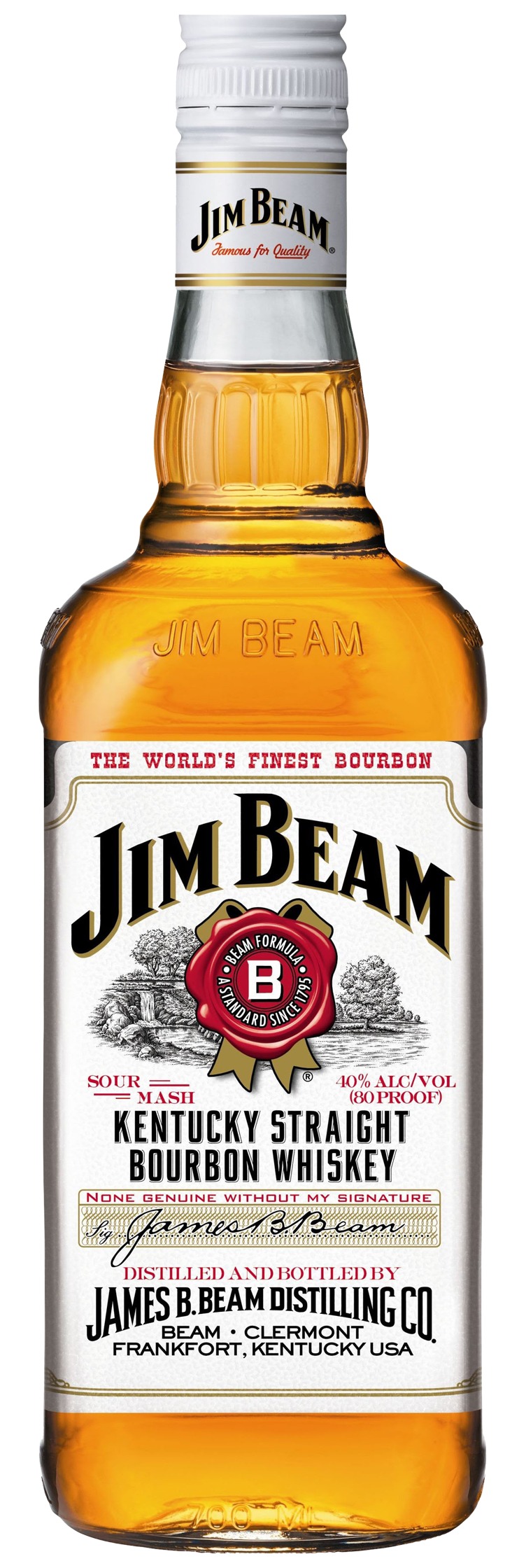 Whiskey Jim Label Straight Kentucky Beam Bourbon White